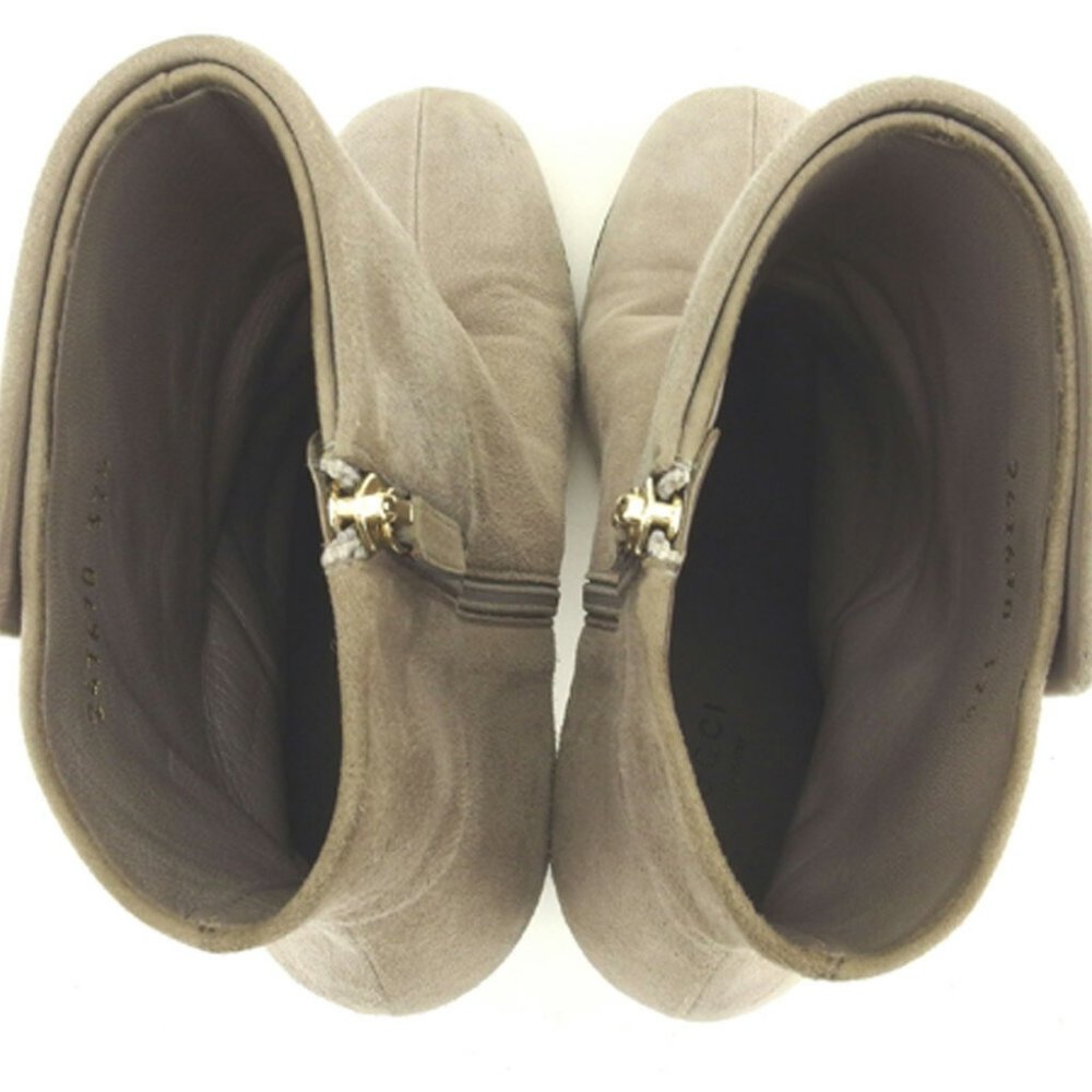 Authenticity guaranteed USED GUCCI boots short gray gray suede - Picture 5 of 8